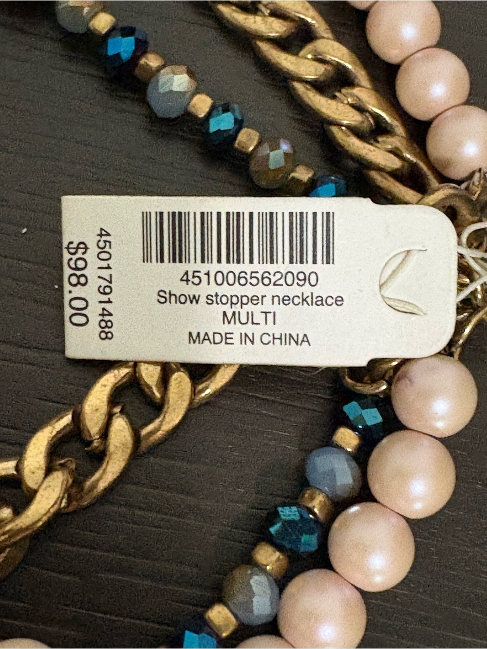 Boston Proper Show stopper statement layered necklace with faux pearls. NWT - Picture 4 of 5